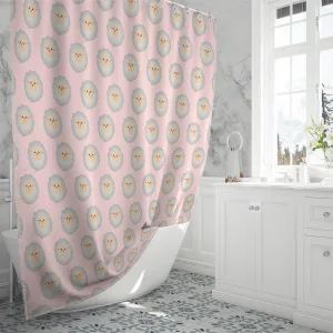 Pattern With Cute Sheep. Warm And Delicate Light Shades Shower Curtain