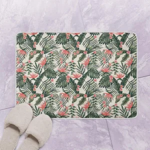 Happy Hawaii With The Red Flower Pattern In Full Bloom Bath Mat