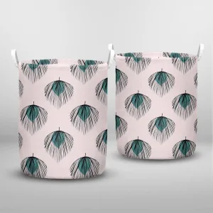 Tropical Seamless Pattern Leaves Beautiful Isolated Laundry Basket