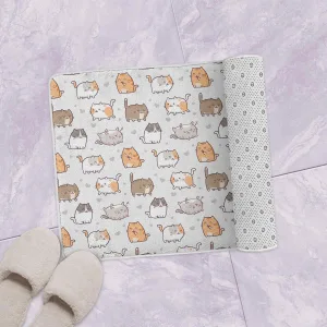 Cute Kawaii Cats Or Kittens In Funny Poses Bath Mat