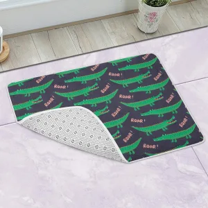 Cute Cartoon Crocodiles, Funny Kids Print Bath Mat