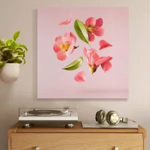 Beautiful Spring Pink Flower Square Canvas Wall Art