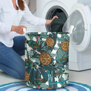 Tropical Palm Leaves Jungle Leaf Turtles Laundry Basket