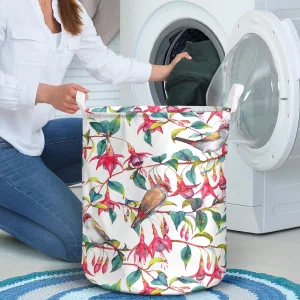 Handdrawn Watercolor Seamless Floral Pattern Colorful Laundry Basket