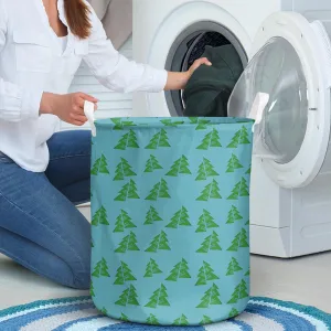 Christmas Trees Seamless Pattern Winter Happy Laundry Basket