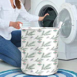 Watercolor Pattern On White Backgraund Laundry Basket