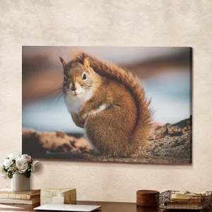 Beautiful Little Squirrel In The Forest Canvas Wall Art Home Decor