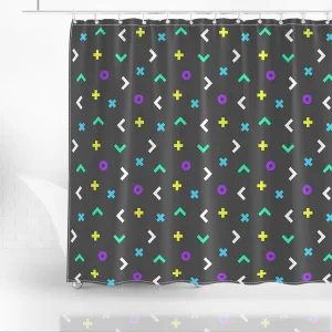 Gaming Elements Dark Pattern Design Including Shower Curtain