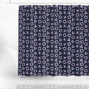 Seamless Pattern Cross Triangle Square Circle Shower Curtain