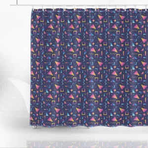 Seamless Pattern Abstract Geometric Shapes Pixel Shower Curtain