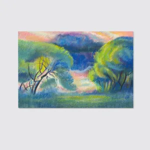 Beautiful Spring Landscape Painted Pastel Canvas Wall Art Home Decor