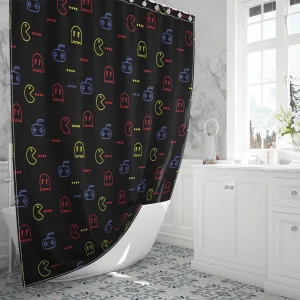 Vector Hipster Abstract Geometric Pattern Memphi Shower Curtain