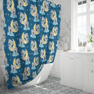 Angry Easter Bunny Seamless Pattern Shower Curtain