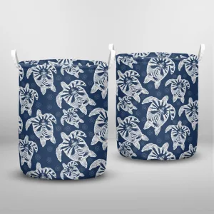 Summer Beautiful Seamless Island Pattern On Laundry Basket