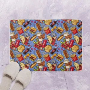 Abstract Shark Silhouette Pattern Bath Mat