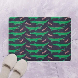 Cute Cartoon Crocodiles, Funny Kids Print Bath Mat