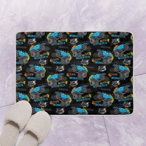 Grunge Blue Off-Road Racing Pattern Bath Mat