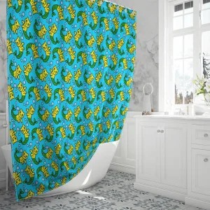 Swallows Silhouettes On A Background Of Abstract Colored Feathers Shower Curtain