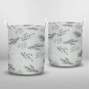 Winter Background Christmas Tree Seamless Laundry Basket