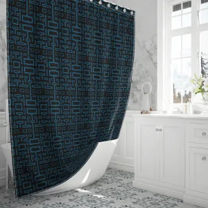 Pixel Skull Seamless Vector Pattern Shower Curtain