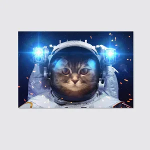 Beautiful Cat Outer Space Elements Canvas Wall Art Home Decor