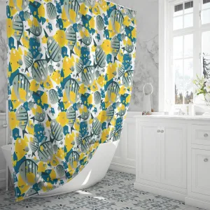 Pattern Tropical Bird Parrot Palm Leaves Shower Curtain