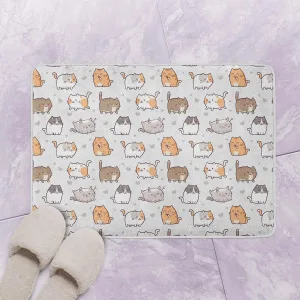 Cute Kawaii Cats Or Kittens In Funny Poses Bath Mat