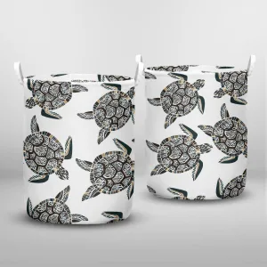 Seamless Pattern Sea Turtles Laundry Basket