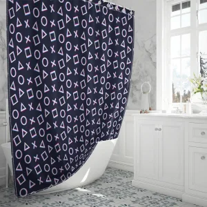 Seamless Nature Pattern With Cute Big Fish In White Color Funny Marine Life Shower Curtain