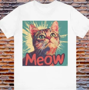 Cat "Meow" Graphic T-Shirt