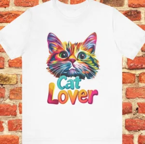 Colorful Cat Lover Graphic T-Shirt