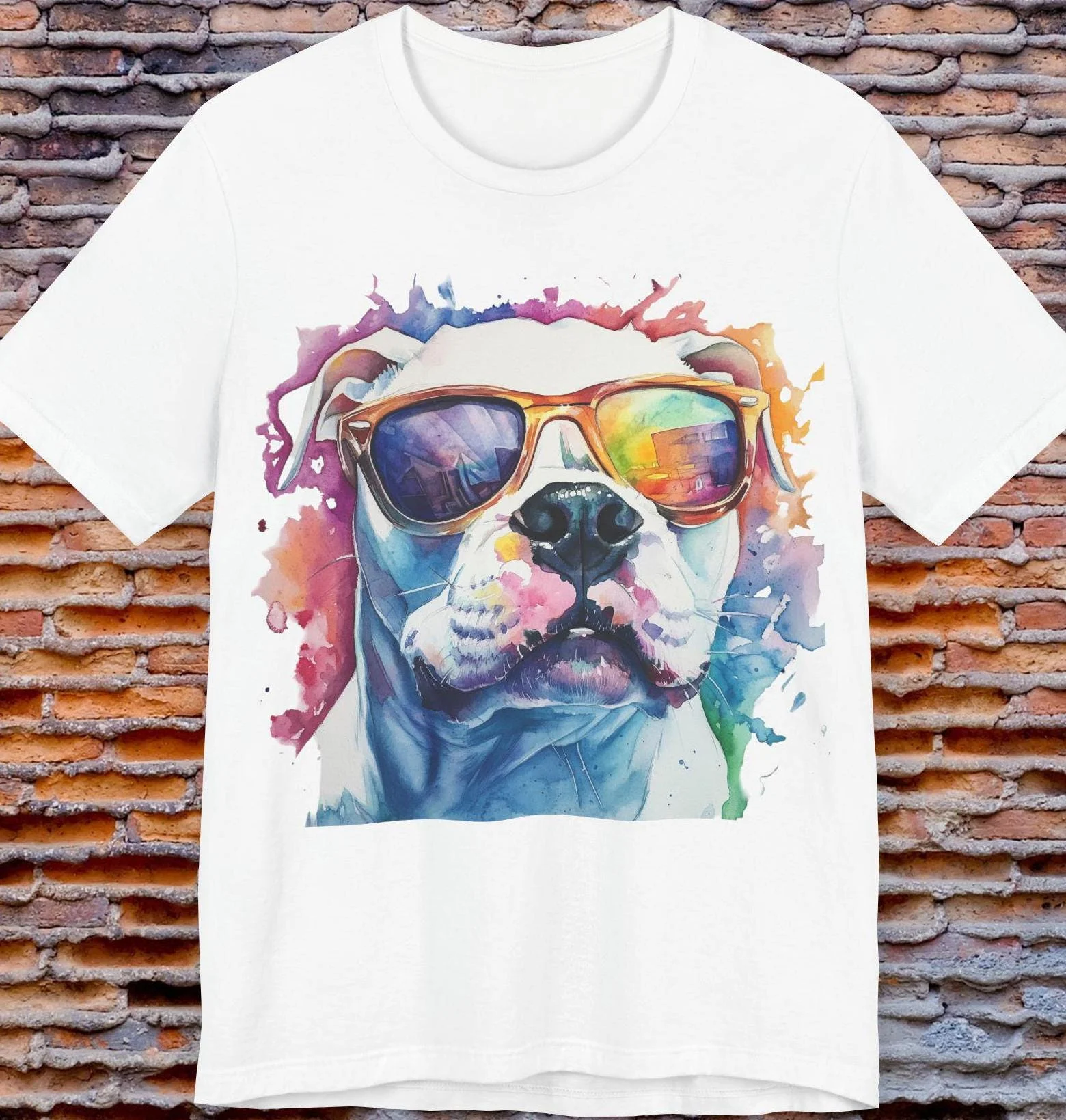 Cool Dog Watercolor Art T-Shirt