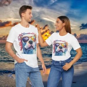 Cool Dog Watercolor Art T-Shirt