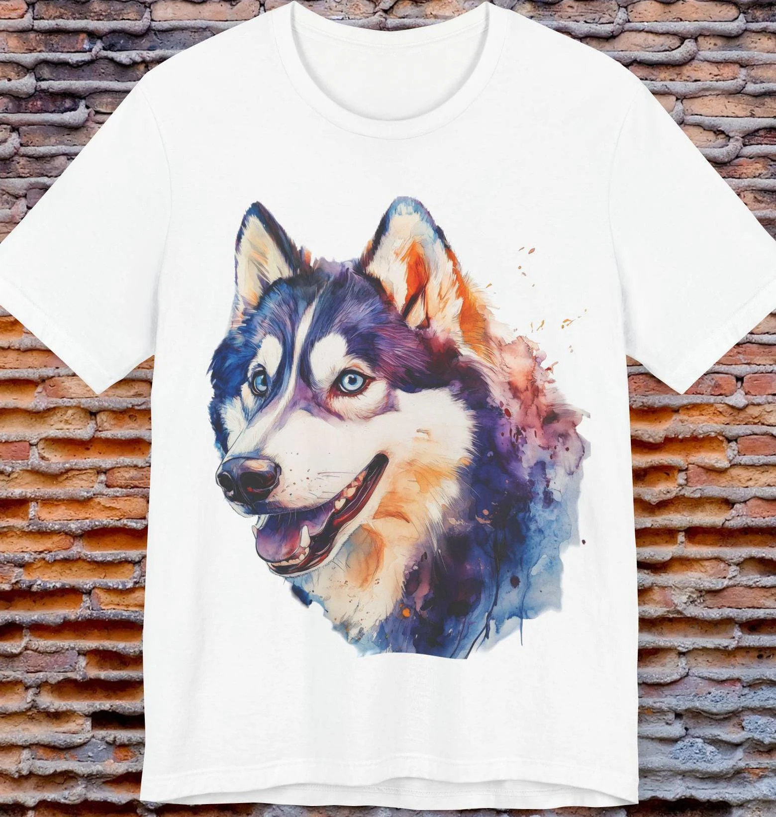 Husky Watercolor Art T-Shirt