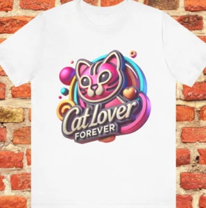 Playful Pink Cat Graphic T-Shirt