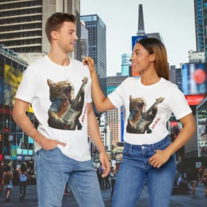 Rock Meow Cat Guitar T-Shirt