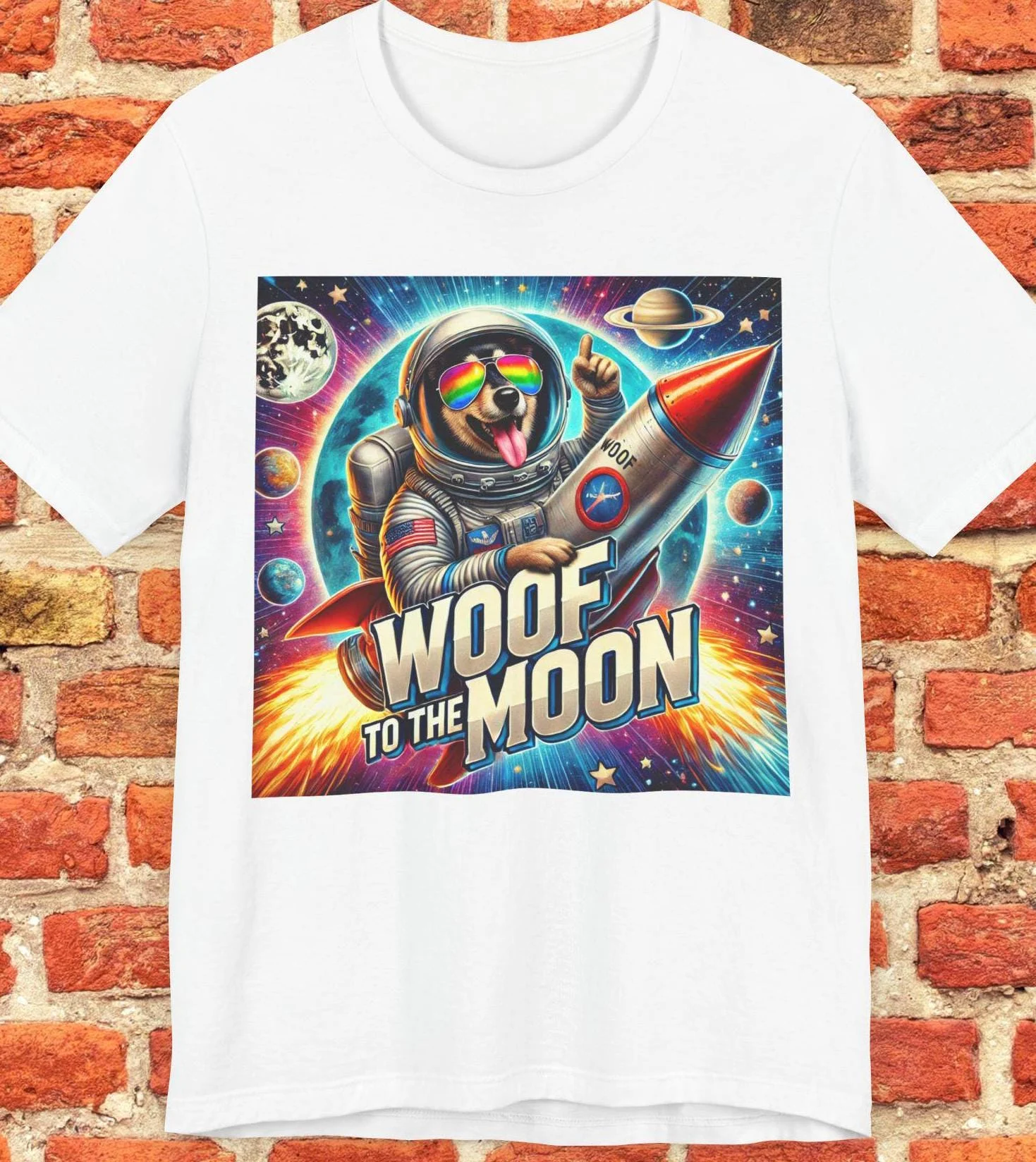 Space Dog Cartoon T-Shirt