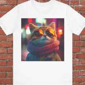 Unisex Cat Wearing Glasses Graphic T-Shirt