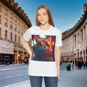 Unisex Cat Wearing Glasses Graphic T-Shirt